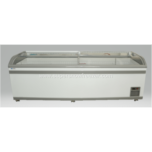 Supermarket glass top cheap deep display freezer